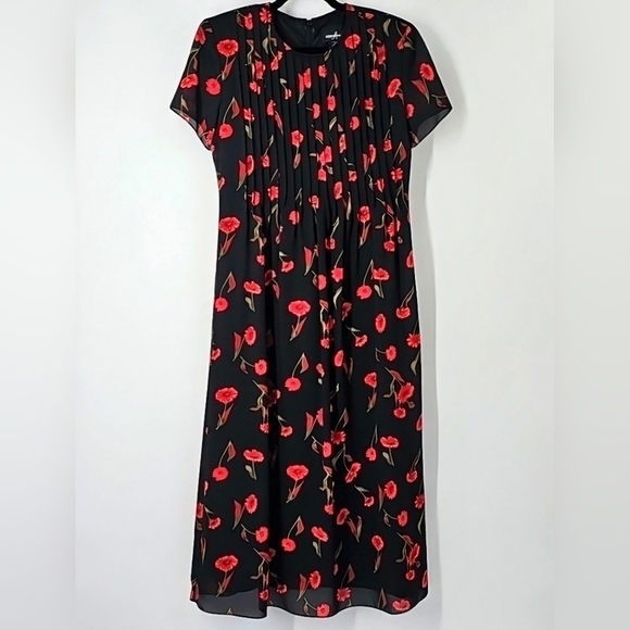 Positive Attitude Floral Maxi Dress Flowy Sleeve Prairie Pleated Front Sz:12 - Picture 1 of 14